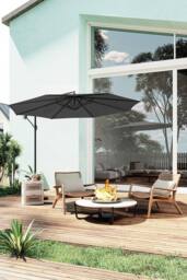 H&O Direct Outdoor 3m Cantilever Garden Parasol（Base not included） in Dark Grey - thumbnail 2