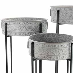 Ascalon Design Ltd Low Planter with Stand - Set of 3 - L47 x W47 x H76 cm in Grey - thumbnail 2