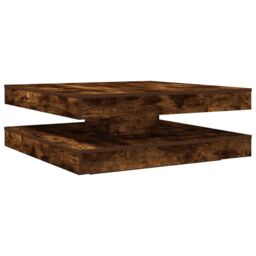 Berkfield Home Coffee Table 360-Degree Rotatable Smoked Oak 90x90x34.5 cm in Brown - thumbnail 2