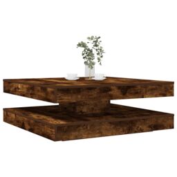 Berkfield Home Coffee Table 360-Degree Rotatable Smoked Oak 90x90x34.5 cm in Brown - thumbnail 1