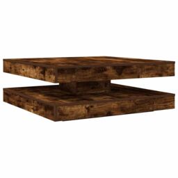 Berkfield Home Coffee Table 360-Degree Rotatable Smoked Oak 90x90x34.5 cm in Brown - thumbnail 6
