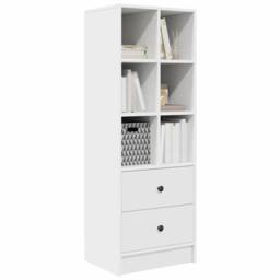 Berkfield Home White White Shelving Unit White MDF Standard White Shelving Unit - thumbnail 1