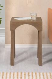 MH London Casa Side Table Solid Wood Veneer Bedside Table for Living Room in Beige - thumbnail 2