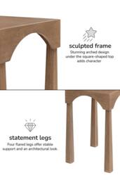 MH London Casa Side Table Solid Wood Veneer Bedside Table for Living Room in Beige - thumbnail 6