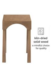 MH London Casa Side Table Solid Wood Veneer Bedside Table for Living Room in Beige - thumbnail 5
