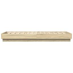 Berkfield Home Durable Bed Frame without Mattress Sonoma Oak 90x200 cm Engineere in Tan - thumbnail 5