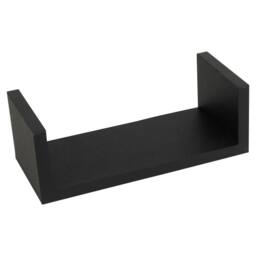 SPETLEK Set of 3 U Shaped Floating Wooden Wall Shelf Display Unit in Black - thumbnail 6
