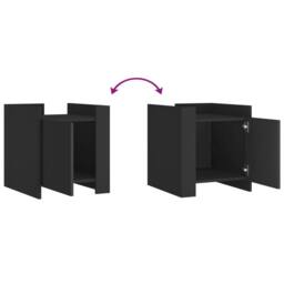 Berkfield Home Decorative Bedside Cabinet Black 45x50x50 cm Engineered Wood - Size: 45 x 50 x 50 cm - thumbnail 8