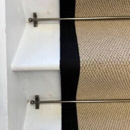 RainbowHome Angel Dark Beige Stair Runner With 100% Black Cotton Border in Brown - Size: 15 cm x 20 cm - thumbnail 2