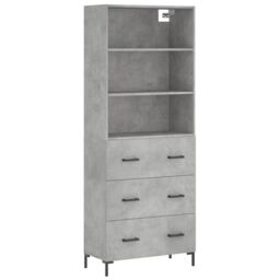 Berkfield Home Highboard Concrete Grey 69.5x34x180 cm Engineered Wood - thumbnail 2