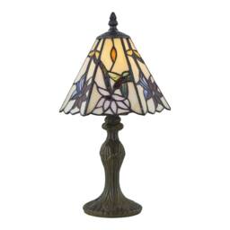 First Choice Lighting Set of 2 Chichester - Tiffany Coloured Glass 36cm Table Lamps in Bronze - thumbnail 4