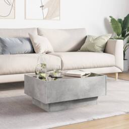 Berkfield Home Coffee Table with LED Concrete Grey 70x50x30 cm Engineered Wood - Size: 70 x 50 x 30 cm - thumbnail 4
