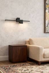 Living and Home 11W Modern LED Wall Light in Black - thumbnail 1