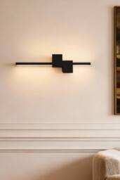 Living and Home 11W Modern LED Wall Light in Black - thumbnail 2