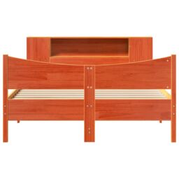 Berkfield Home Bed Frame without Mattress Wax Brown 140x190 cm Solid Wood Pine - thumbnail 4