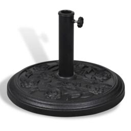 Berkfield Home Resin Round Parasol Base in Black