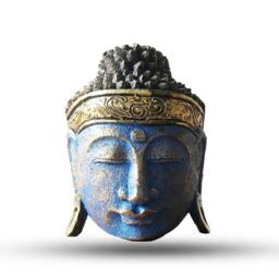 Serenityy Buddha Head Home Decoration - 25cm Blue Shine Finish - Size: 24 cm