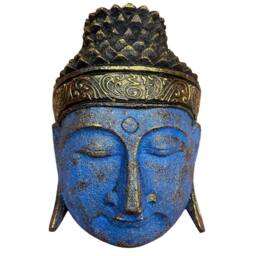 Serenityy Buddha Head Home Decoration - 25cm Blue Shine Finish - Size: 24 cm - thumbnail 2