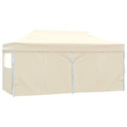 Berkfield Home Professional Folding Party Tent with 4 Sidewalls 3x6 m Steel Cream in Beige - thumbnail 4