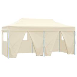 Berkfield Home Professional Folding Party Tent with 4 Sidewalls 3x6 m Steel Cream in Beige - thumbnail 3