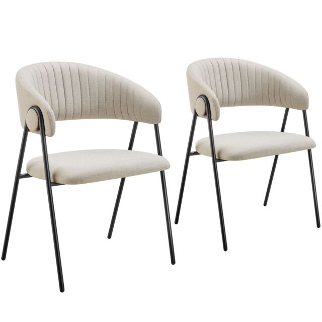 tectake Dining Chair Bedano Set Of 2 - Greige in Beige - Size: 2 Pack - image 1