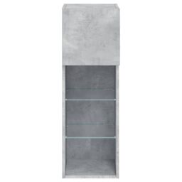 Berkfield Home TV Cabinet with LED Lights Concrete Grey 30.5x30x90 cm - thumbnail 9