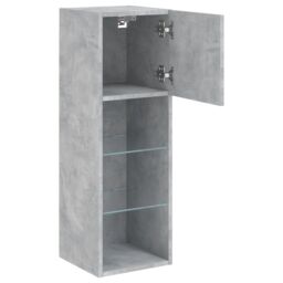 Berkfield Home TV Cabinet with LED Lights Concrete Grey 30.5x30x90 cm - thumbnail 8