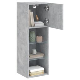 Berkfield Home TV Cabinet with LED Lights Concrete Grey 30.5x30x90 cm - thumbnail 6