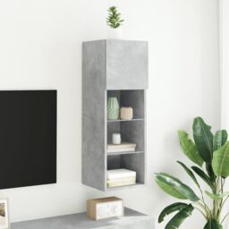 Berkfield Home TV Cabinet with LED Lights Concrete Grey 30.5x30x90 cm - thumbnail 4