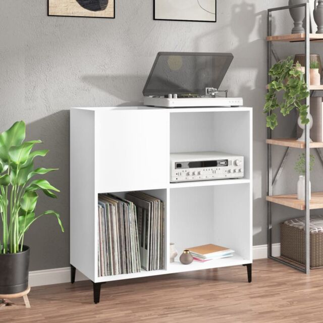 Berkfield Home Record Cabinet White 84.5x38x89 cm Engineered Wood - image 1