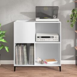 Berkfield Home Record Cabinet White 84.5x38x89 cm Engineered Wood - thumbnail 3