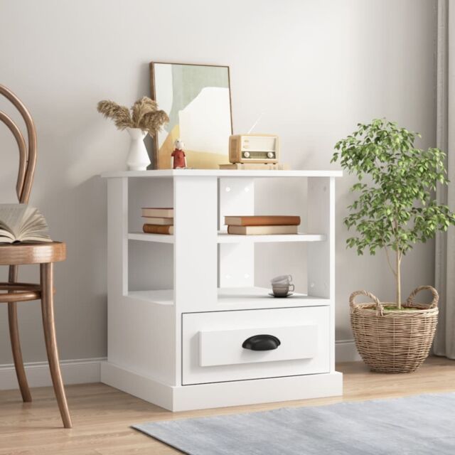 Berkfield Home Side Table White 50x50x60 cm Engineered Wood - Size: 50 x 50 x 60 cm - image 1