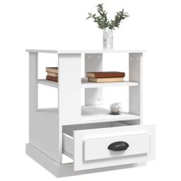 Berkfield Home Side Table White 50x50x60 cm Engineered Wood - Size: 50 x 50 x 60 cm - thumbnail 5