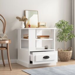 Berkfield Home Side Table White 50x50x60 cm Engineered Wood - Size: 50 x 50 x 60 cm - thumbnail 3