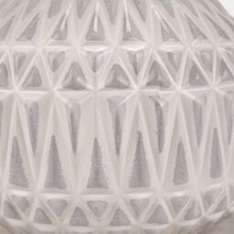 Ruma Small Bronze Textured Aztec Pattern Ceramic Table Lamp with Shade in White - thumbnail 6