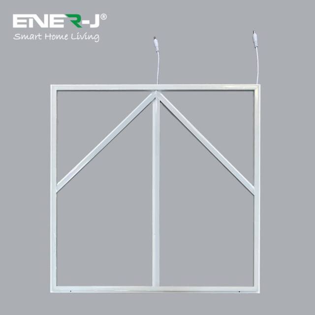 ENER-J Pack of 6 60x60cm LED Frame Light with Blue Arrow Design 40W Cool Whit in White - Size: 60x60 cm - image 1