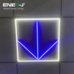 ENER-J Pack of 6 60x60cm LED Frame Light with Blue Arrow Design 40W Cool Whit in White - Size: 60x60 cm - thumbnail 3