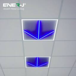 ENER-J Pack of 6 60x60cm LED Frame Light with Blue Arrow Design 40W Cool Whit in White - Size: 60x60 cm - thumbnail 4
