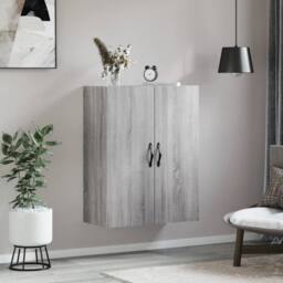 Berkfield Home Wall Mounted Cabinet Grey Sonoma 69.5x34x90 cm Engineered Wood - thumbnail 1