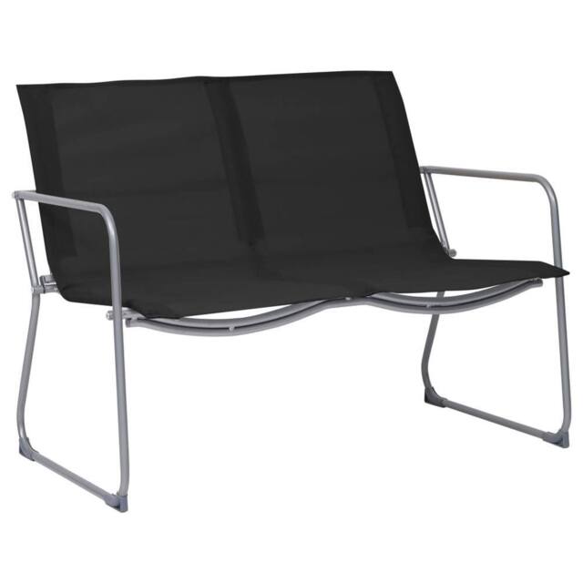 Berkfield Home Comfortable 4 Piece Garden Lounge Set Fabric & Steel Black - image 1