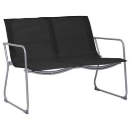 Berkfield Home Comfortable 4 Piece Garden Lounge Set Fabric & Steel Black