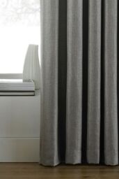 Paoletti Atlantic Twill Woven Eyelet Curtains in Grey - Size: 229 cm width x 183 cm drop - thumbnail 3