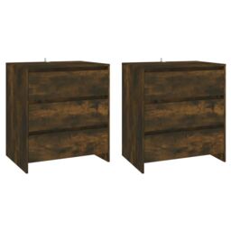 Berkfield Home 3 Piece Sideboard Smoked Oak Engineered Wood in Brown - thumbnail 3