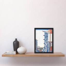 Artery8 Utagawa Hiroshige Framed Wall Art Print Dyers Quarters Kanda in Blue - Size: A4 - thumbnail 2