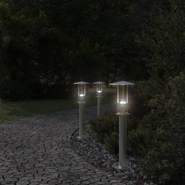 Berkfield Home Outdoor Floor Lamp Silver 60 cm Stainless Steel - image 1