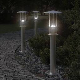 Berkfield Home Outdoor Floor Lamp Silver 60 cm Stainless Steel - thumbnail 2