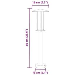 Berkfield Home Outdoor Floor Lamp Silver 60 cm Stainless Steel - thumbnail 7