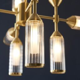 Netlighting 'TRIESTE' Stylish Dimmable Indoor 12 Light Glass Ceiling Pendant in Yellow - thumbnail 3