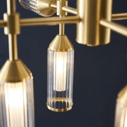 Netlighting 'TRIESTE' Stylish Dimmable Indoor 12 Light Glass Ceiling Pendant in Yellow - thumbnail 5