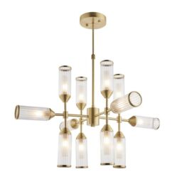Netlighting 'TRIESTE' Stylish Dimmable Indoor 12 Light Glass Ceiling Pendant in Yellow - thumbnail 1
